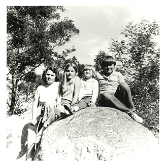 Mum and we kids at the You Yangs before bipolar struck